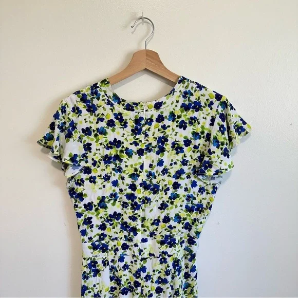 Privacy Please Floral Goodwin Cropped Jumpsuit Blue and Green Floral Small - Picture 5 of 7